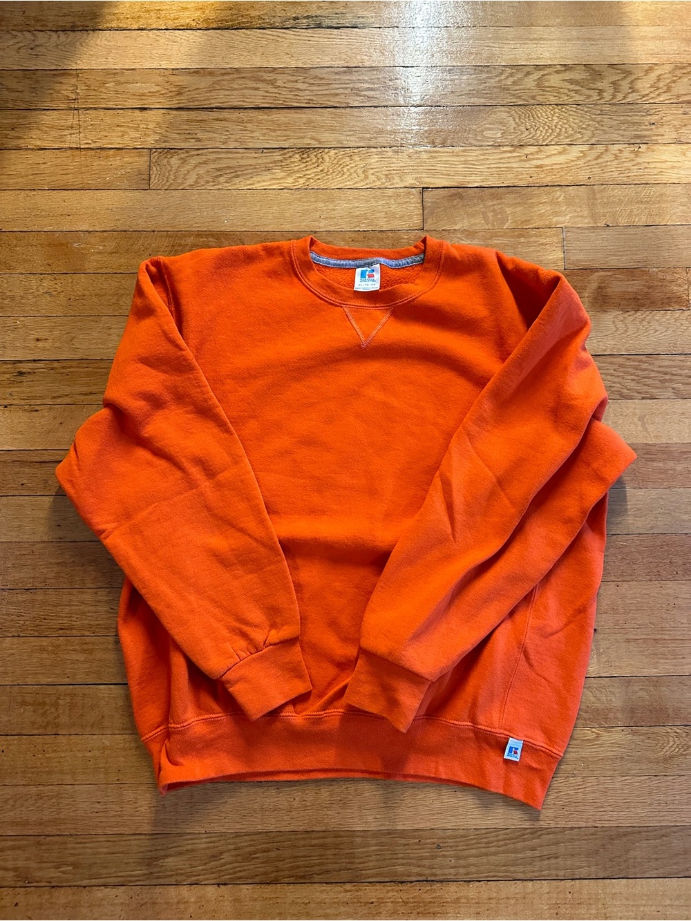 Vintage 90s Russell Athletic Blank Sweatshirt Orange  Mens XL